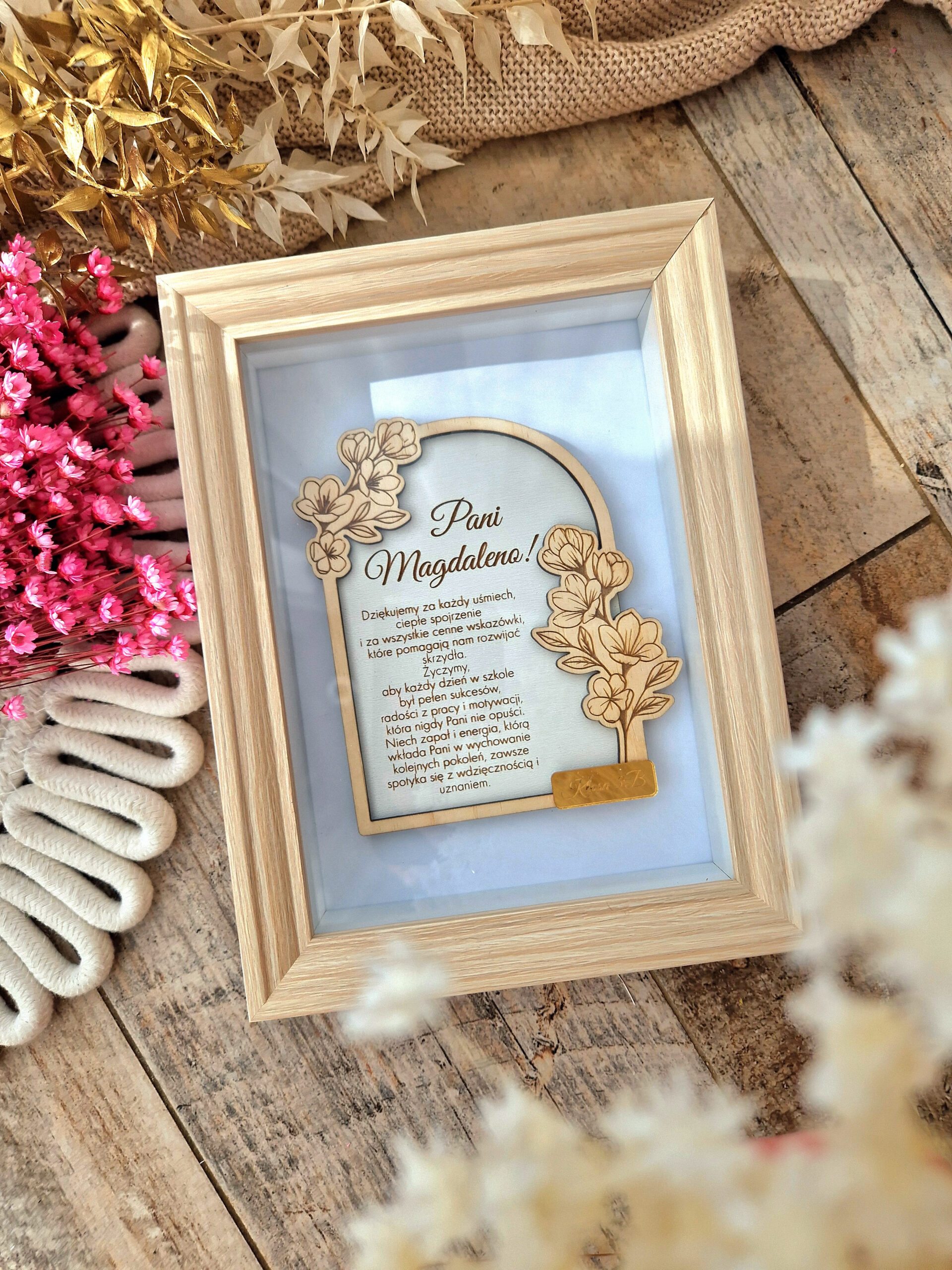 Podziękowanie dla nauczyciela w ramce 3D - obrazek 2