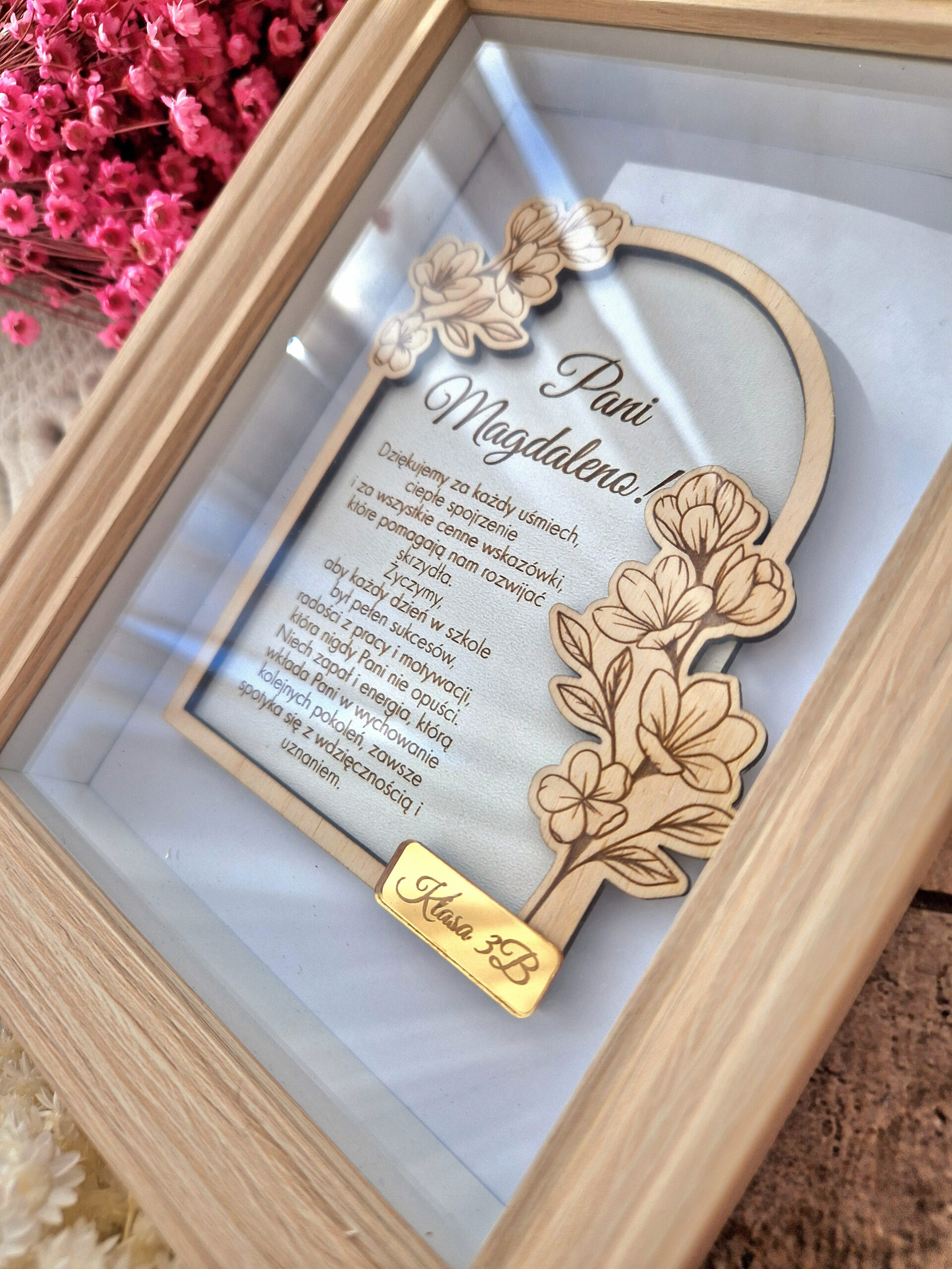 Podziękowanie dla nauczyciela w ramce 3D - obrazek 3
