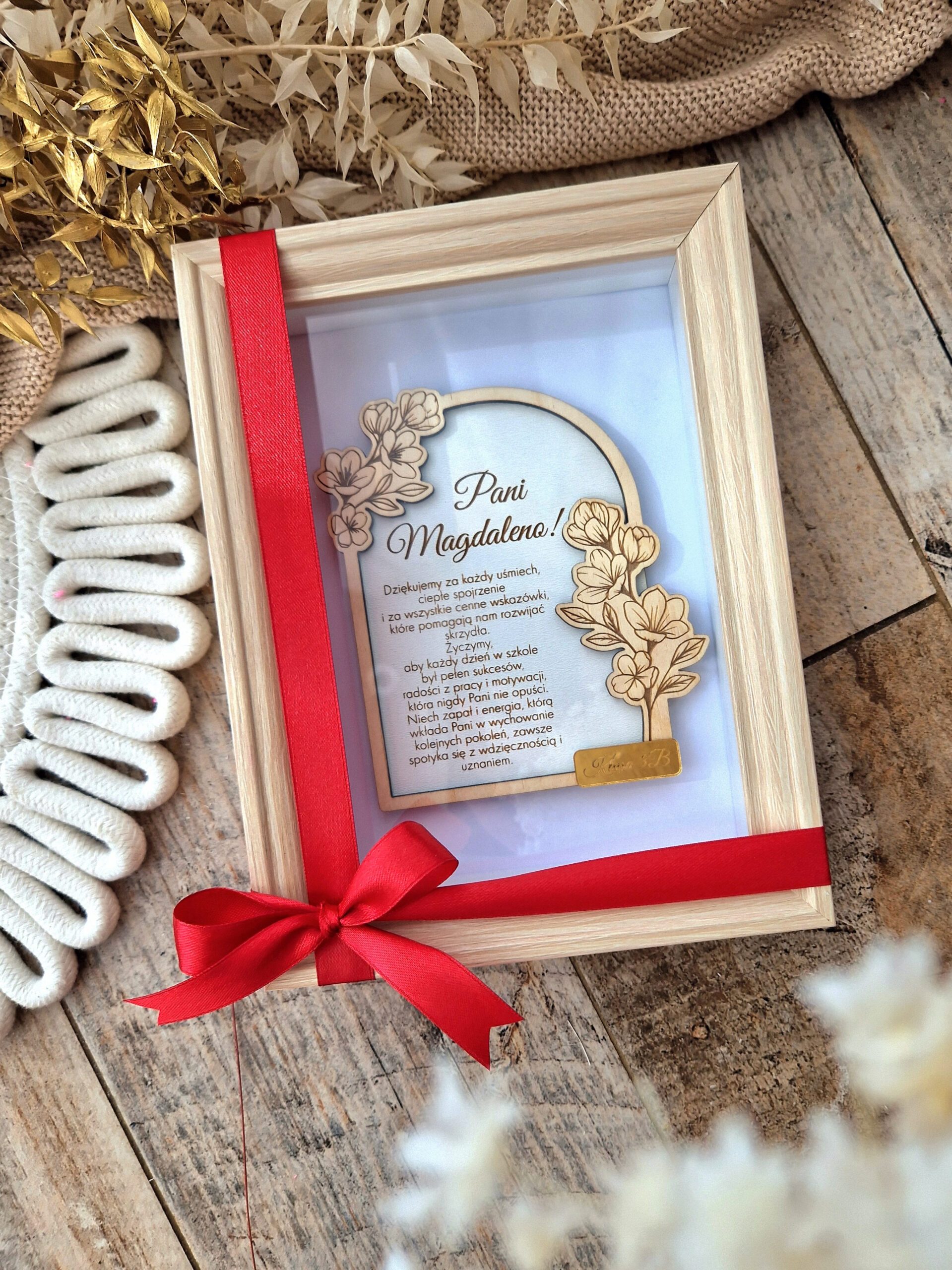 Podziękowanie dla nauczyciela w ramce 3D